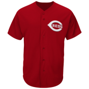 Reds Full Button Baseball Jersey - Adult MAHD6840